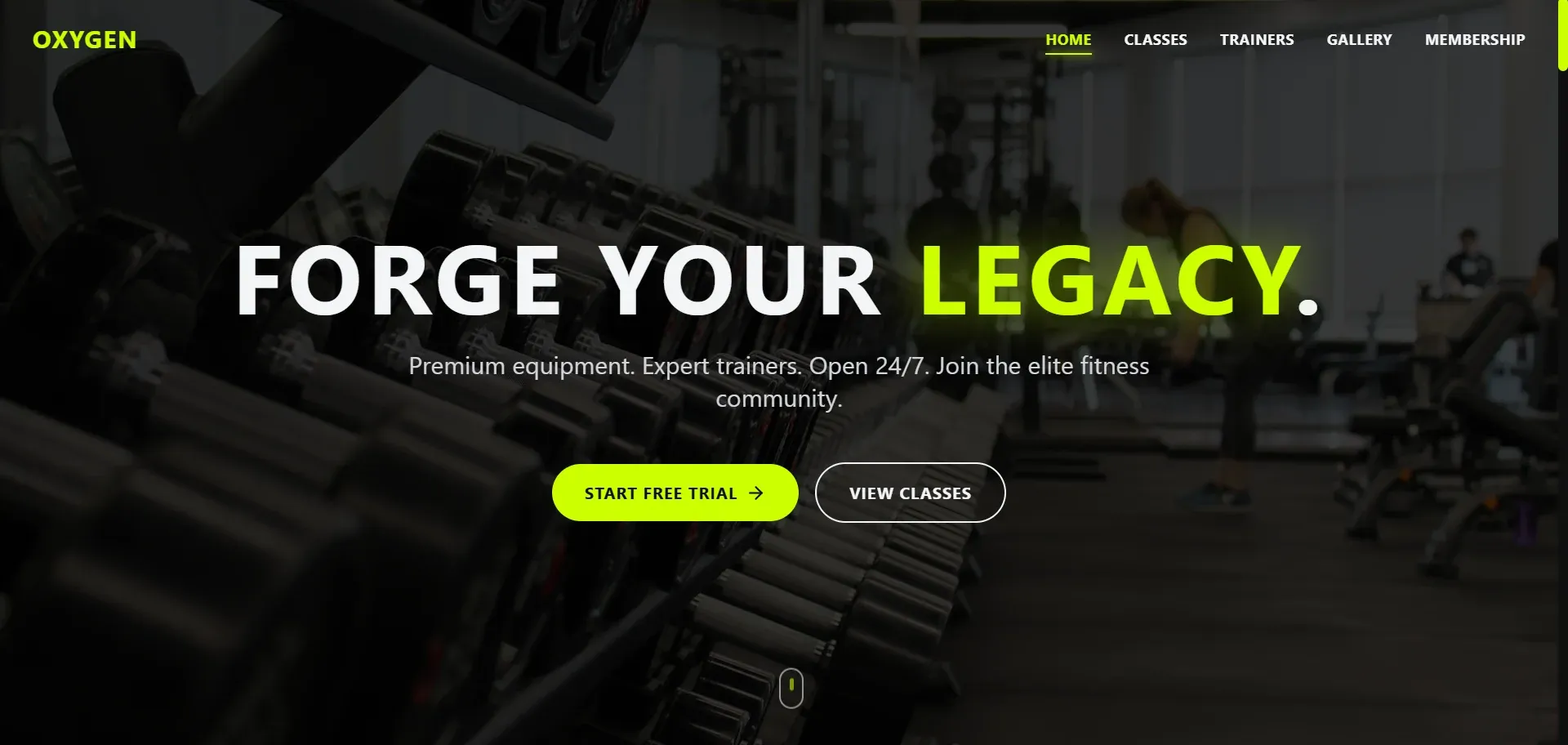 Oxygen 2.0 Fitness & Athletic Platform Interface Showcase